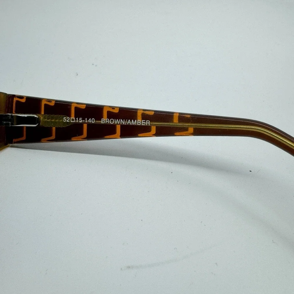 Bulova Eyeglasses Frame Brown Rectangle Trapani Orange Full Rim 52-15-140 H10174